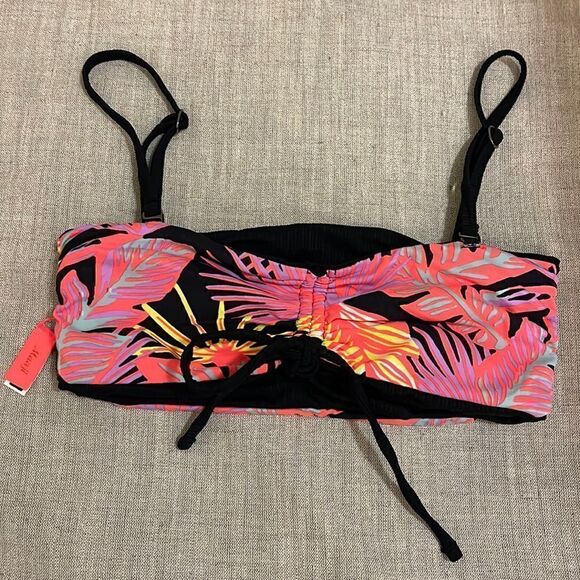 NWT-Maaji Women's Standard Black Onyx Bandy Bikini Strapless Bandeau Size S - Picture 8 of 16